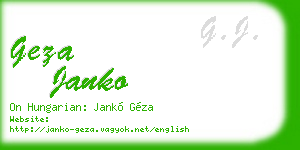 geza janko business card
