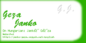 geza janko business card